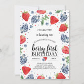 Invitation Berry First Strawberry et Blueberry (Devant)