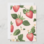 Invitation Berry First Strawberry Girl fête d'anniversaire (Dos)