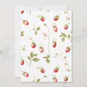 Invitation Berry First Strawberry Sweet fête d'anniversaire F (Dos)