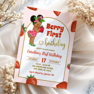 Invitation Berry First Summer Premier Anniversaire fraise