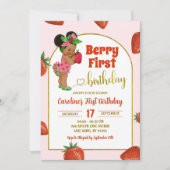 Invitation Berry First Summer Premier Anniversaire fraise (Devant)