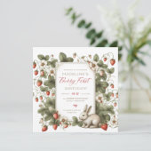 Invitation Berry First Vintage Strawberry Girl 1er anniversai (Debout devant)