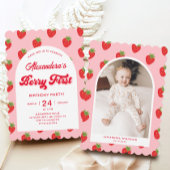 Invitation Berry fraise 1er anniversaire Photo