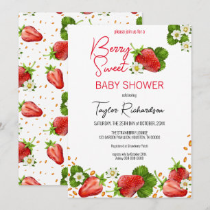Invitation Berry fraise Baby shower sucré
