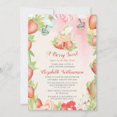 Invitation Berry fraise Baby shower sucré (Devant)