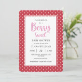 Invitation Berry fraise Baby shower sucré (Debout devant)