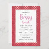Invitation Berry fraise Baby shower sucré (Devant)