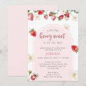 Invitation Berry fraise Baby shower sucré (Devant / Derrière)