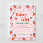 Invitation Berry fraise Baby shower sucré (Devant)