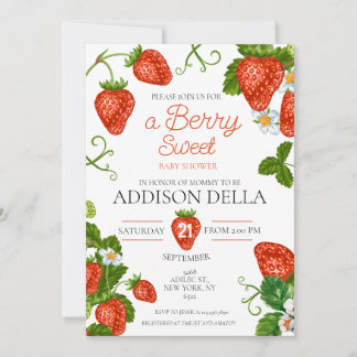 Invitation Berry fraise Baby shower sucré