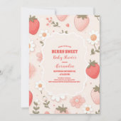 Invitation Berry fraise Baby shower sucré (Devant)