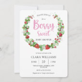Invitation Berry fraise Baby shower sucré (Devant)