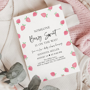 Invitation Berry fraise Baby shower sucré