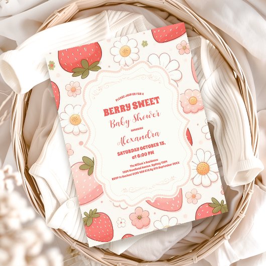 Invitation Berry fraise Baby shower sucré