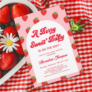 Invitation Berry fraise Baby shower sucré