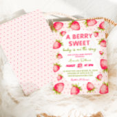 Invitation Berry fraise Baby shower sucré