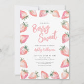 Invitation Berry fraise Baby shower sucré (Devant)