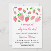 Invitation Berry fraise Baby shower sucré (Devant)