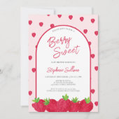 Invitation Berry fraise Baby shower sucré (Devant)