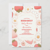 Invitation Berry fraise Baby shower sucré (Devant)