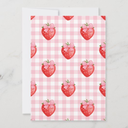 Invitation Berry fraise Boho doux 1er anniversaire (Dos)