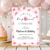 Invitation Berry fraise Boho doux 1er anniversaire