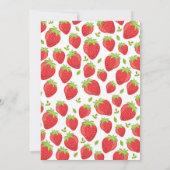 Invitation Berry fraise Douce rose rouge Premier anniversaire (Dos)