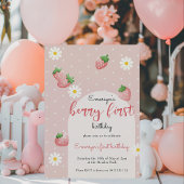 Invitation Berry fraise mignonne Daisy Premier anniversaire