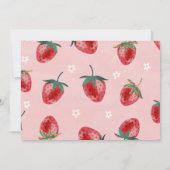 Invitation Berry fraise minimaliste Premier anniversaire (Dos)