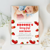 Invitation Berry fraise modifiable 1er anniversaire Invitatio