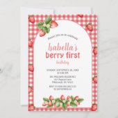 Invitation Berry fraise premier anniversaire Berry Weet (Devant)