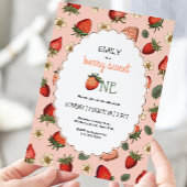 Invitation Berry fraise Premier anniversaire Vintage