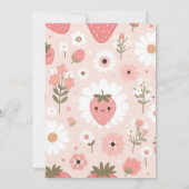 Invitation Berry fraise rouge 1er anniversaire fête (Dos)