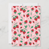 Invitation Berry fraise rouge Première fête d'anniversaire (Dos)