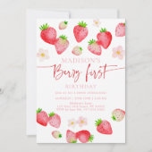 Invitation Berry fraise sauvage Premier anniversaire (Devant)
