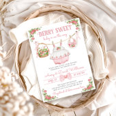 Invitation Berry fraise Sweet moderne bébé fille douche
