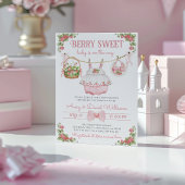Invitation Berry fraise Sweet moderne bébé fille douche