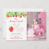Invitation Berry fraise Sweet Premier anniversaire (Devant)