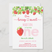 Invitation Berry fraise Sweet Premier anniversaire (Devant)