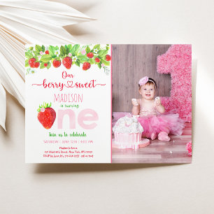 Invitation Berry fraise Sweet Premier anniversaire