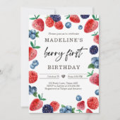 Invitation Berry framboise 1er anniversaire (Devant)