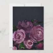 Invitation Berry Fuchsia Roses Dark Floral Glam Mariage (Dos)