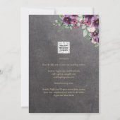 Invitation Berry gris argenté Mariage Floral hiver automne (Dos)