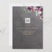 Invitation Berry gris argenté Mariage Floral hiver automne (Dos)
