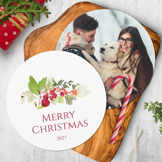 Invitation Berry Holly Festive et aquarelle À feuillage persi