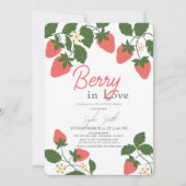 Invitation Berry in Love Floral Fête des mariées fraise (Devant)