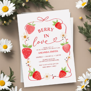 Invitation Berry In Love Red Bow nuptiale de douche Invitatio