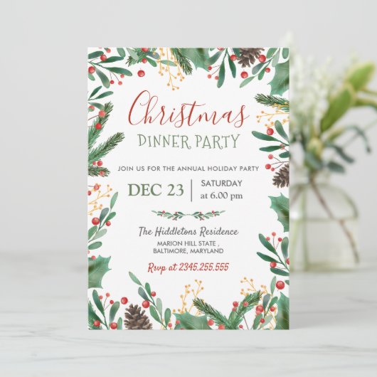 Invitation Berry Joyeux Noël | Fête d'hiver (Debout devant)