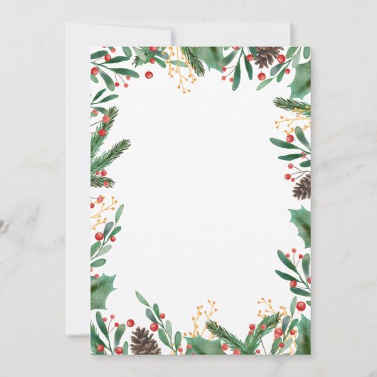 Invitation Berry Joyeux Noël | Fête d'hiver (Dos)