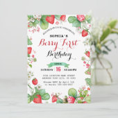 Invitation Berry Lovely Premier anniversaire (Debout devant)